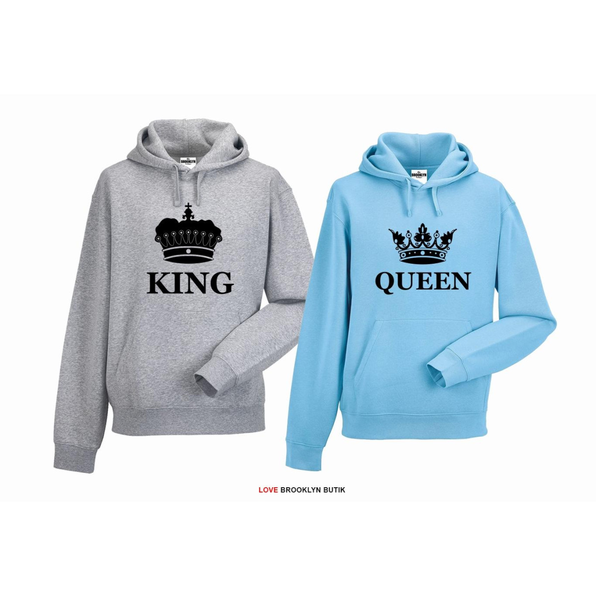 bluza z kapturem dla par Queen & King Corone