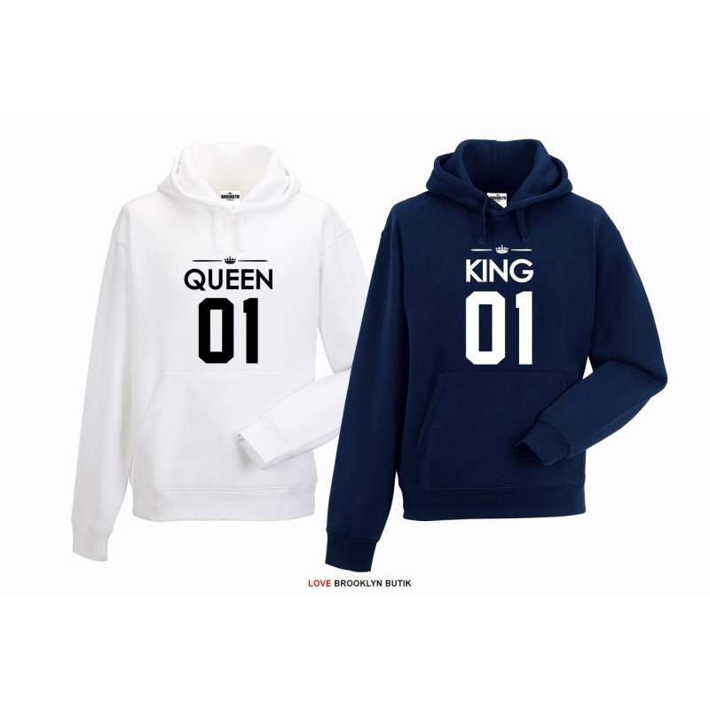 bluza z kapturem dla par Queen 01 & King 01