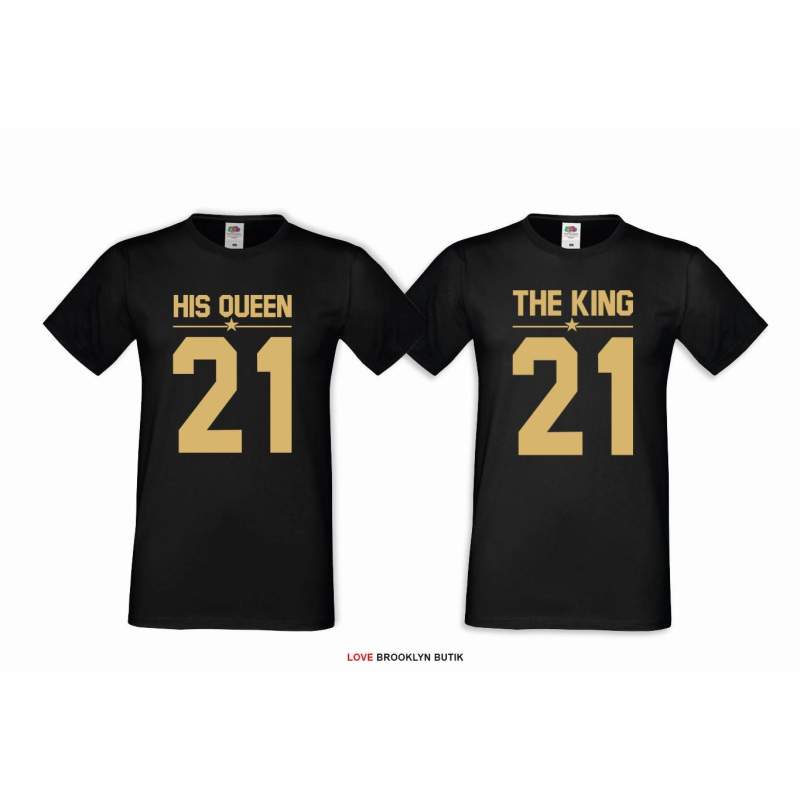 T-shirt DLA PAR 2 SZT BONNIE & CLYDE GOLD napis z tyłu