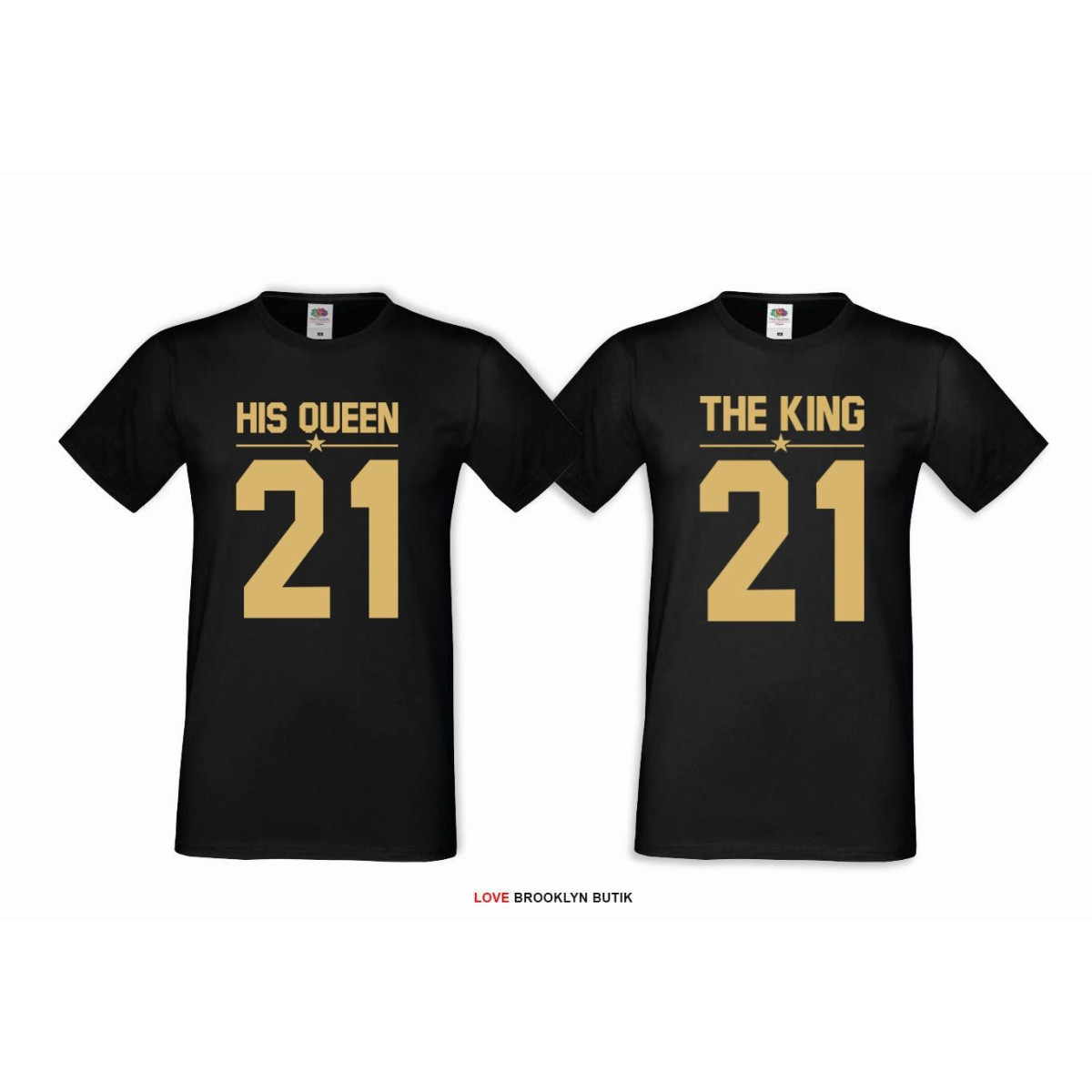 T-shirt DLA PAR 2 SZT BONNIE & CLYDE GOLD napis z tyłu