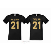 T-shirt DLA PAR 2 SZT BONNIE & CLYDE GOLD napis z tyłu