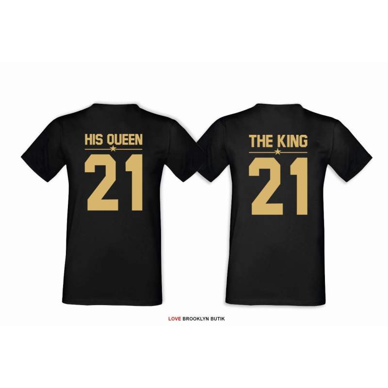 T-shirt DLA PAR 2 SZT BONNIE & CLYDE GOLD napis z tyłu