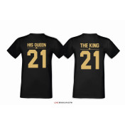 T-shirt DLA PAR 2 SZT BONNIE & CLYDE GOLD napis z tyłu