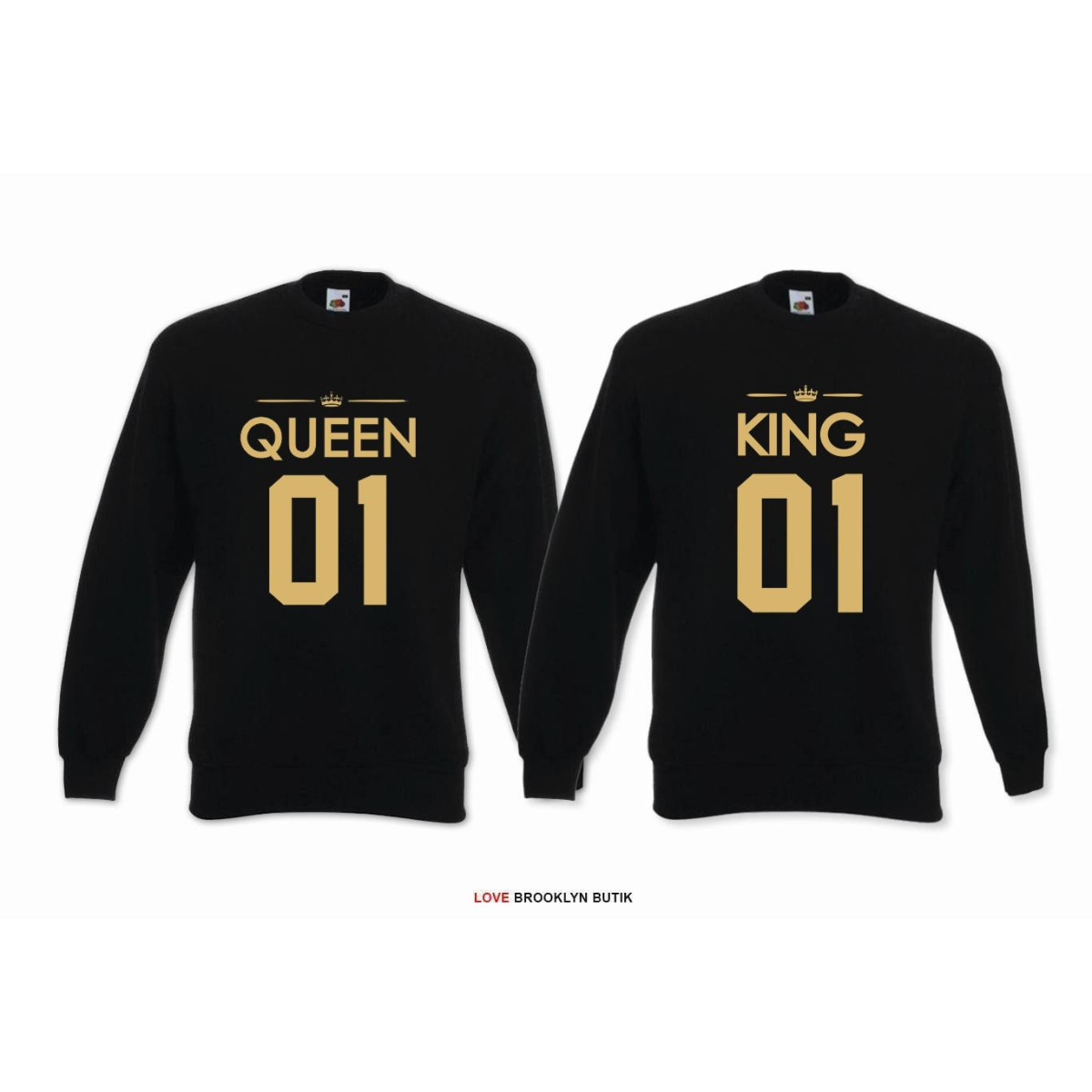Bluza z kapturem DLA PAR 2 SZT QUEEN 01 & KING 01 GOLD
