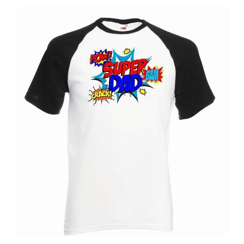 T-shirt baseball kolor super dad pow