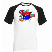 T-shirt baseball kolor super dad pow