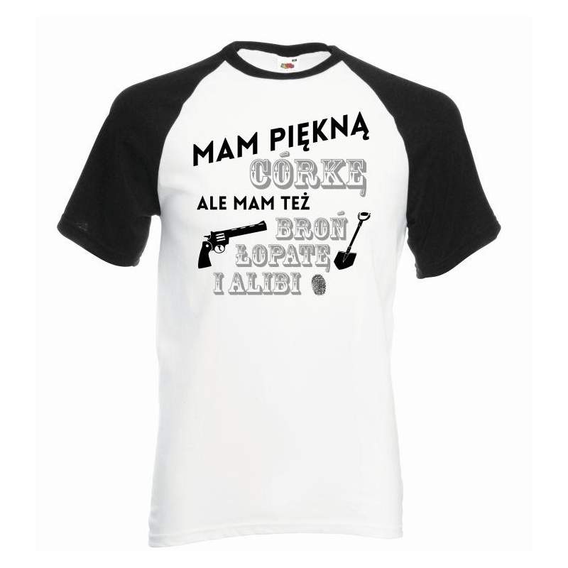 T-shirt baseball kolor mam piękną córkę
