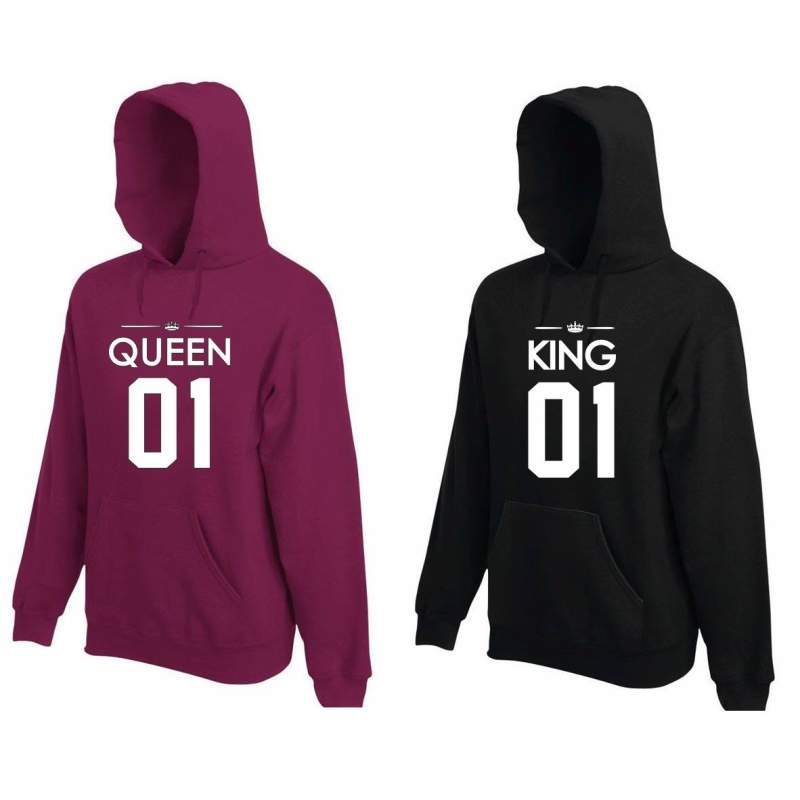 Bluza z kapturem DLA PAR 2 SZT QUEEN 01 & KING 01