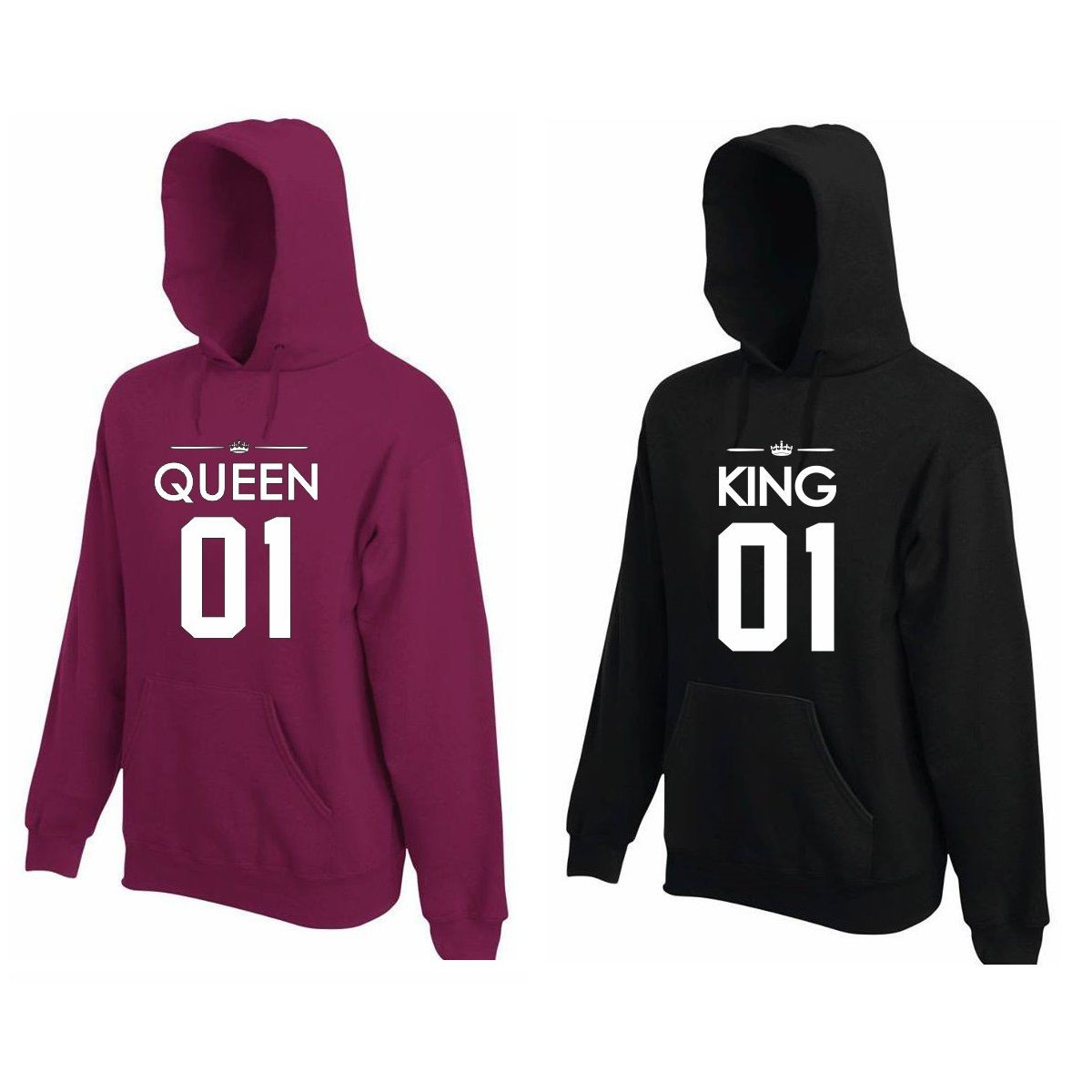 Bluza z kapturem DLA PAR 2 SZT QUEEN 01 & KING 01