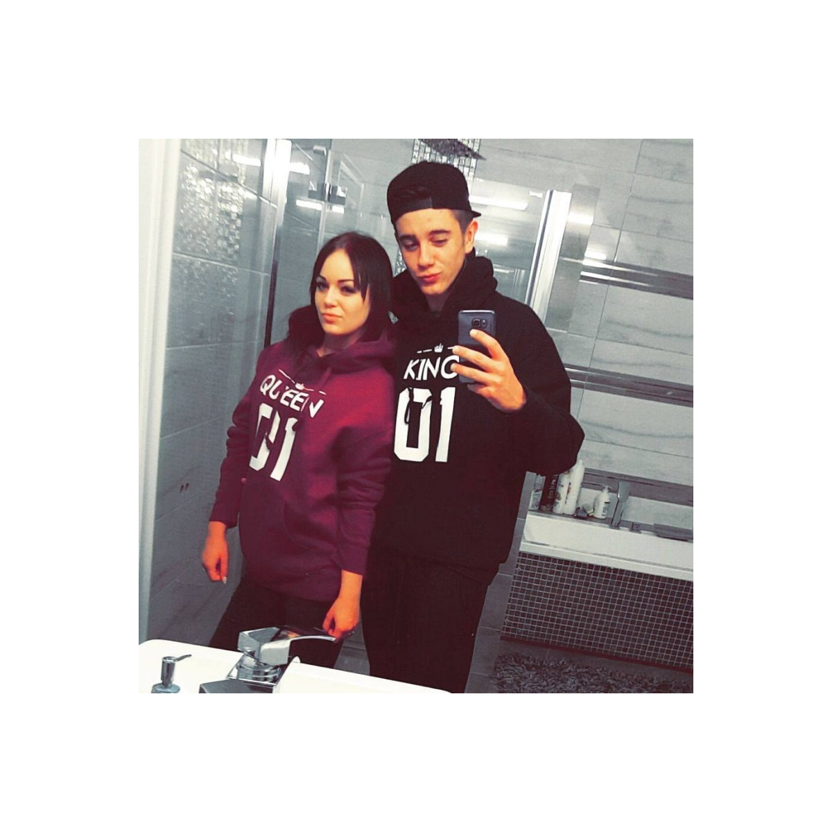 Bluza z kapturem DLA PAR 2 SZT QUEEN 01 & KING 01