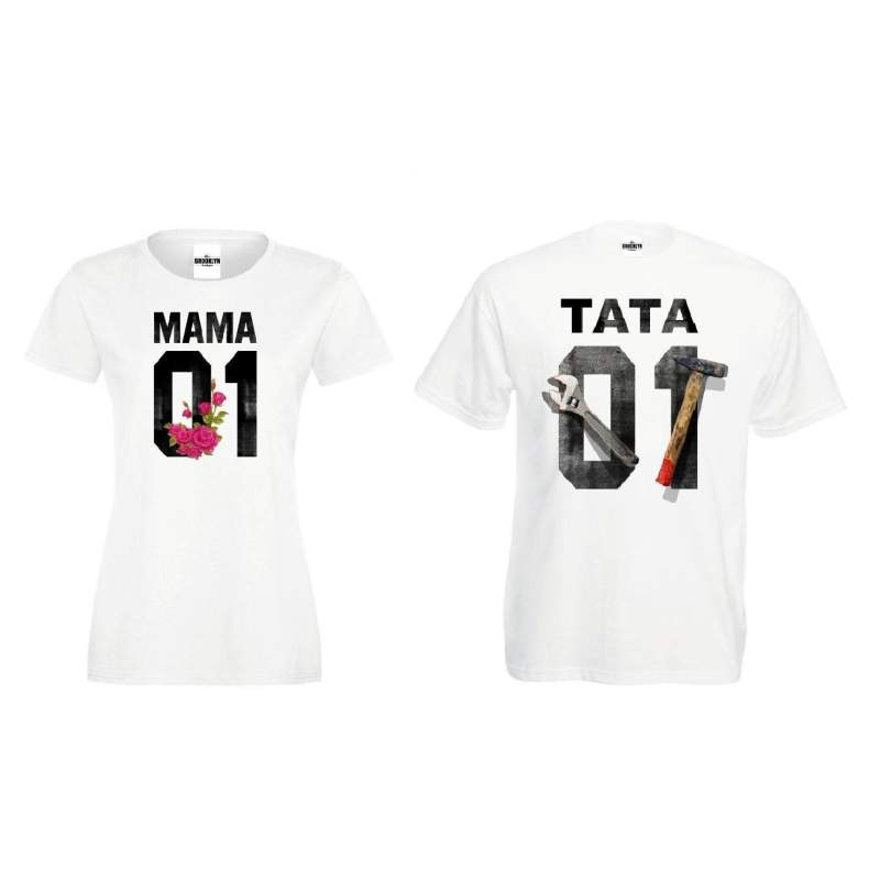 T-shirt dla par Queen & King przód 2 szt