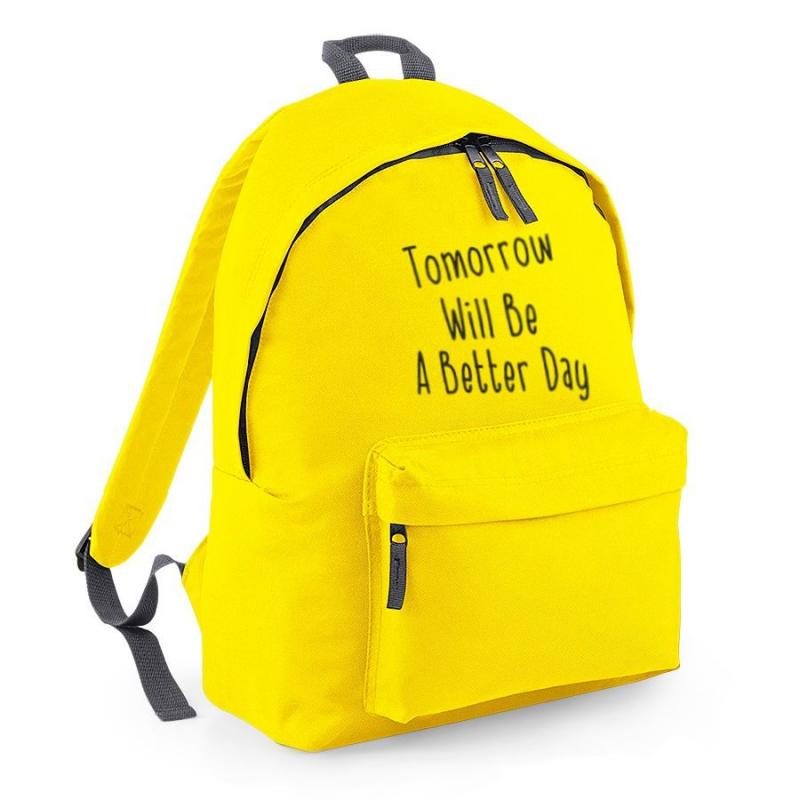 plecak szkolny tomorrow will be a better day żółty