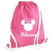 plecak worek PRINCESS MIKI różowy z białymi sznurkami
