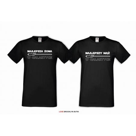 T-shirt dla par Najlepszy MĄŻ & Żona w galaktyce przód