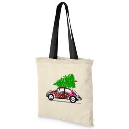torba ekologiczna świąteczne autko zielona