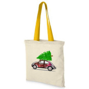 torba bawełniana świąteczne autko żółta
