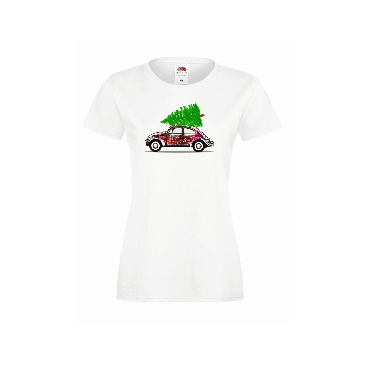 T-shirt lady DTG Świąteczne autko
