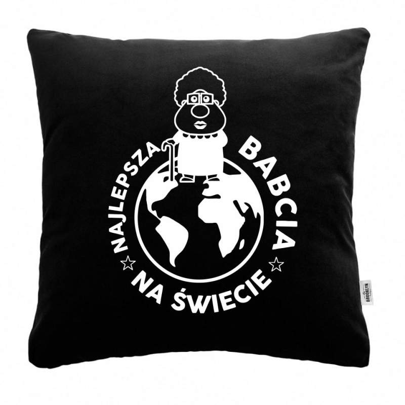 Czarna PODUSZKA druk Najlepsza babcia na świecie