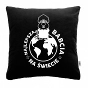 Czarna PODUSZKA druk Najlepsza babcia na świecie