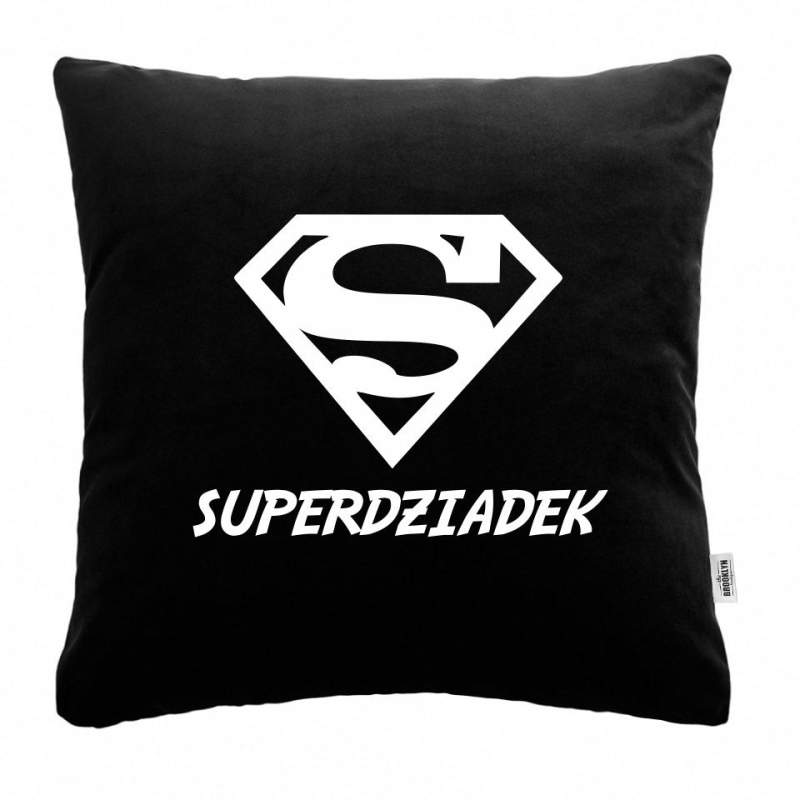 Czarna PODUSZKA druk superdziadek