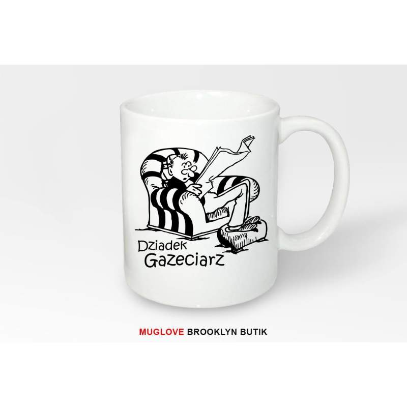 Kubek z nadrukiem dziadek gazeciarz