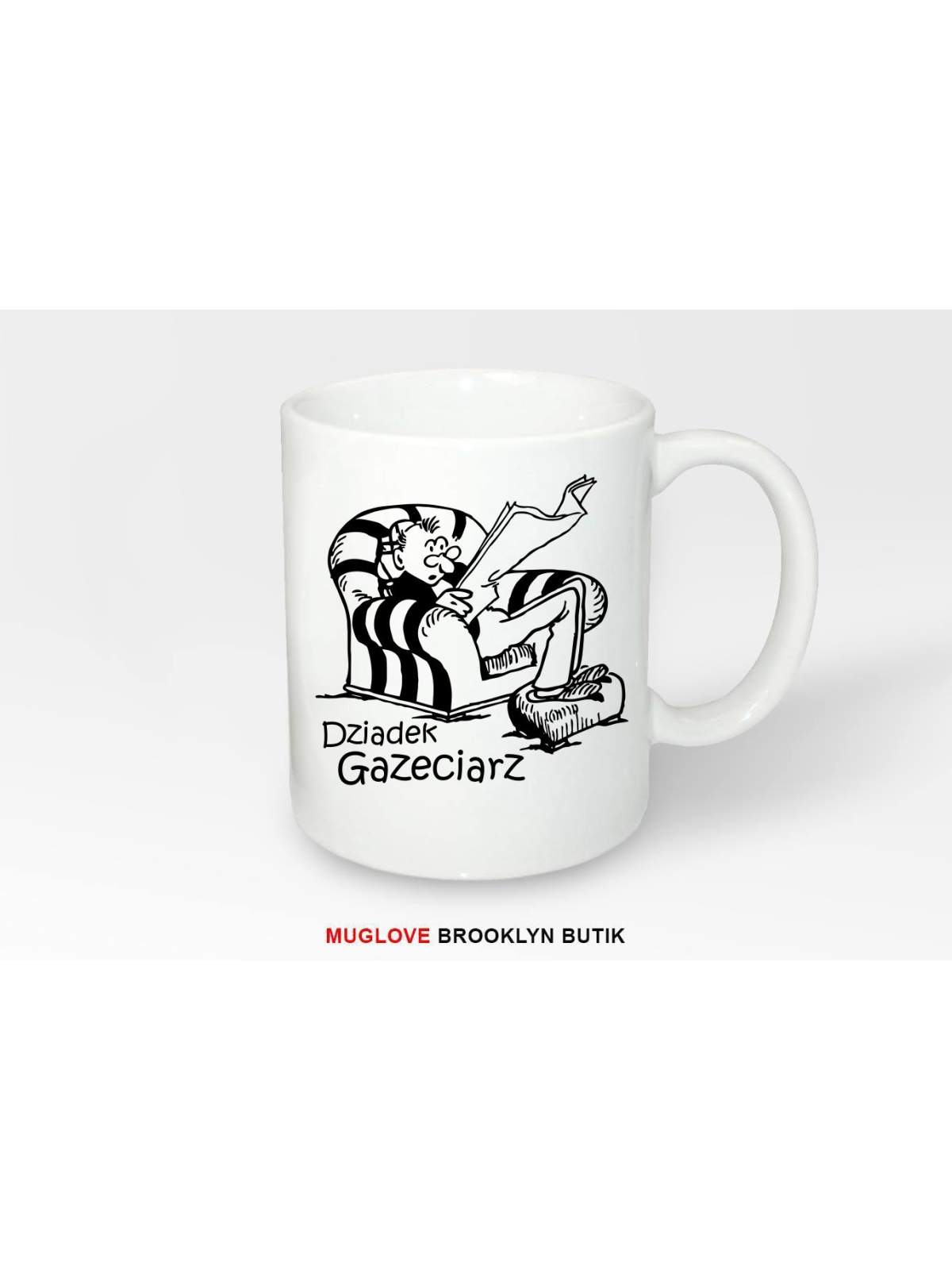 Kubek z nadrukiem dziadek gazeciarz