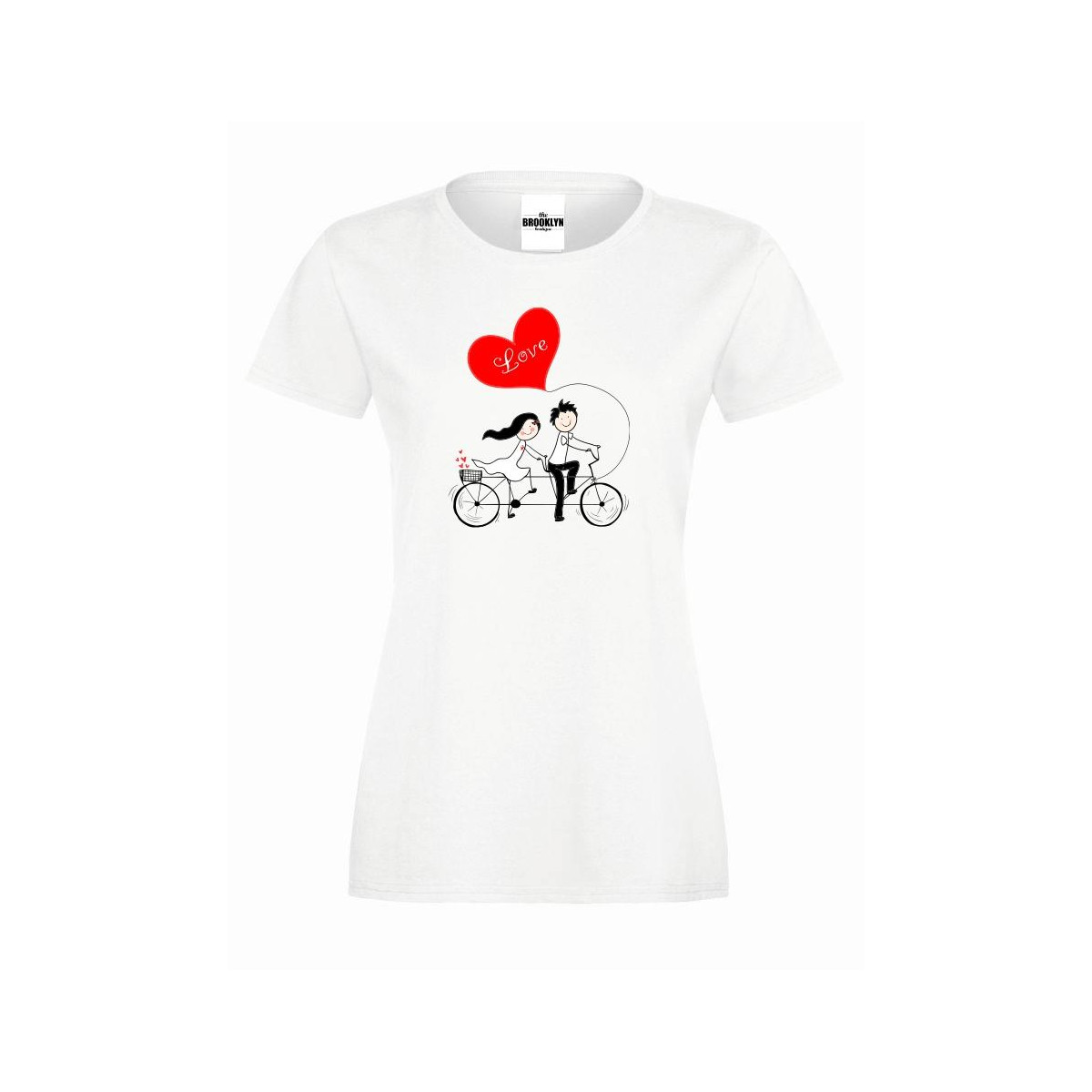T-shirt lady slim DTG Love On A Bicycle