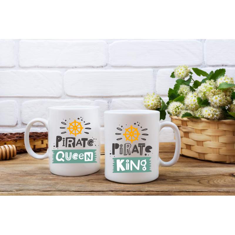 Kubek z nadrukiem 2 sztuki Pirate King & Pirate Queen