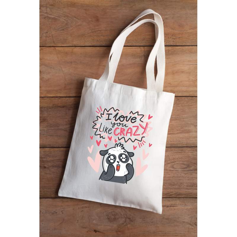 Torba bawełniana ecri I love you like crazy