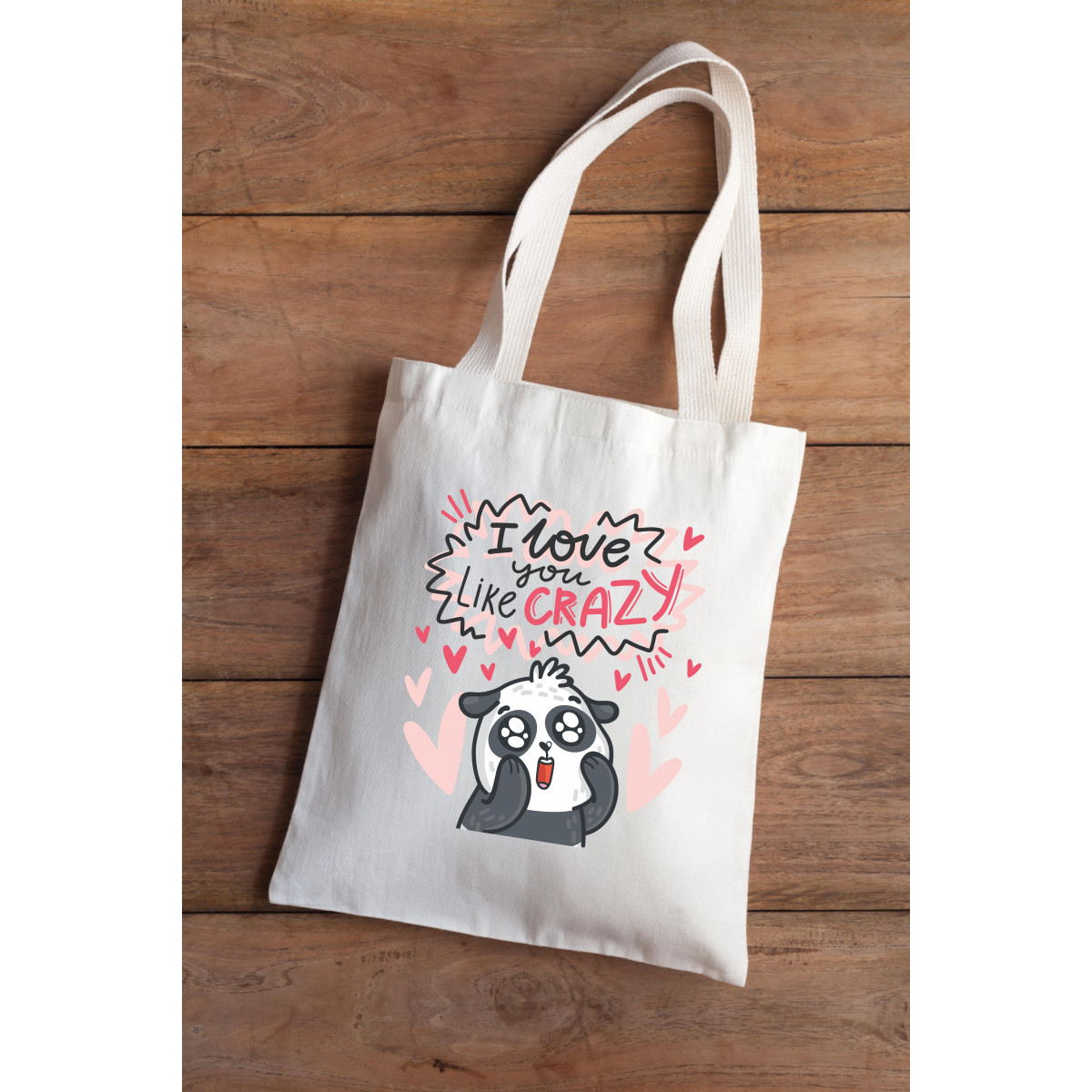 Torba bawełniana ecri I love you like crazy