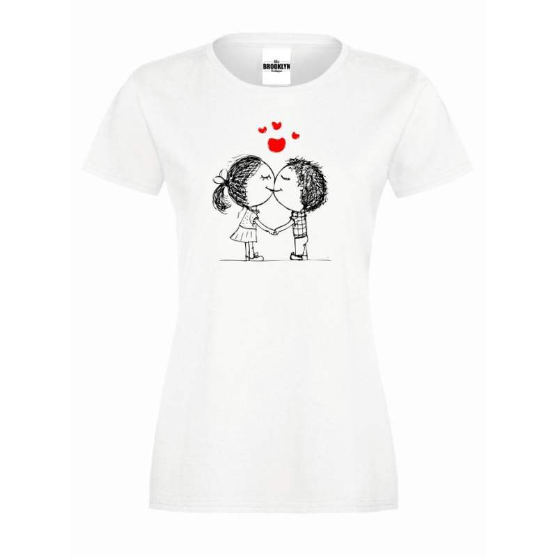 T-shirt lady slim DTG Sweet Kiss