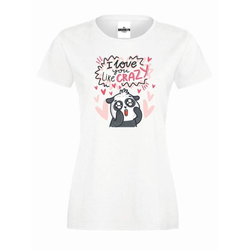 T-shirt lady slim DTG I love you like crazy