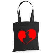 Czarna Torba bawełniana Faces In A Heart