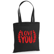 Czarna Torba bawełniana Love you 3