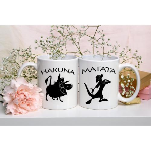 Kubek z nadrukiem 2 sztuki Hakuna Mataya