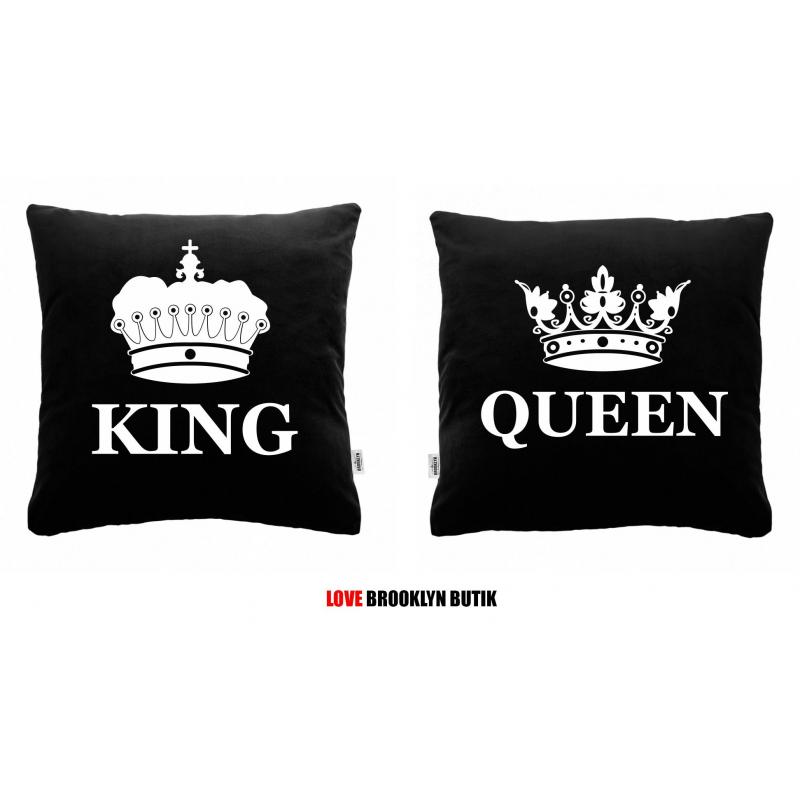 Poduszki czarne King & Queen CORONE