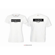 T-shirty dla par mężoholiczka/żonoholik przód biale 2 szt lady/oversize