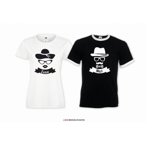 T-shirt DLA PAR 2 SZT MĄŻ - ŻONA napis z przodu