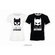 T-shirt DLA PAR 2 SZT CATWOMAN & BATMAN napis z przodu