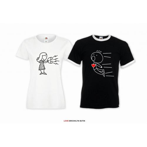 T-shirt DLA PAR 2 SZT ATTRACTION BOY napis z przodu