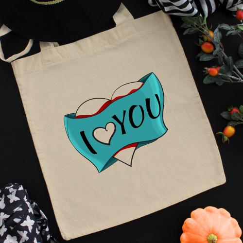 Torba bawełniana ecri I love you