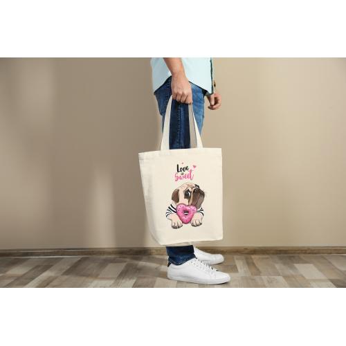 Torba bawełniana ecri Love is sweet