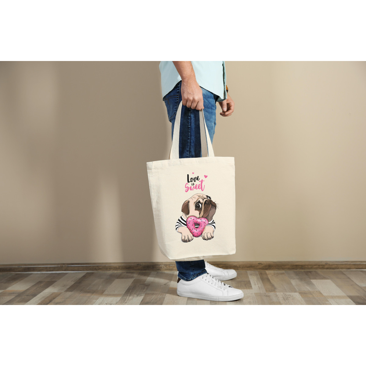 Torba bawełniana ecri Love is sweet