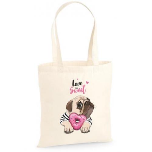 Torba bawełniana ecri Love is sweet