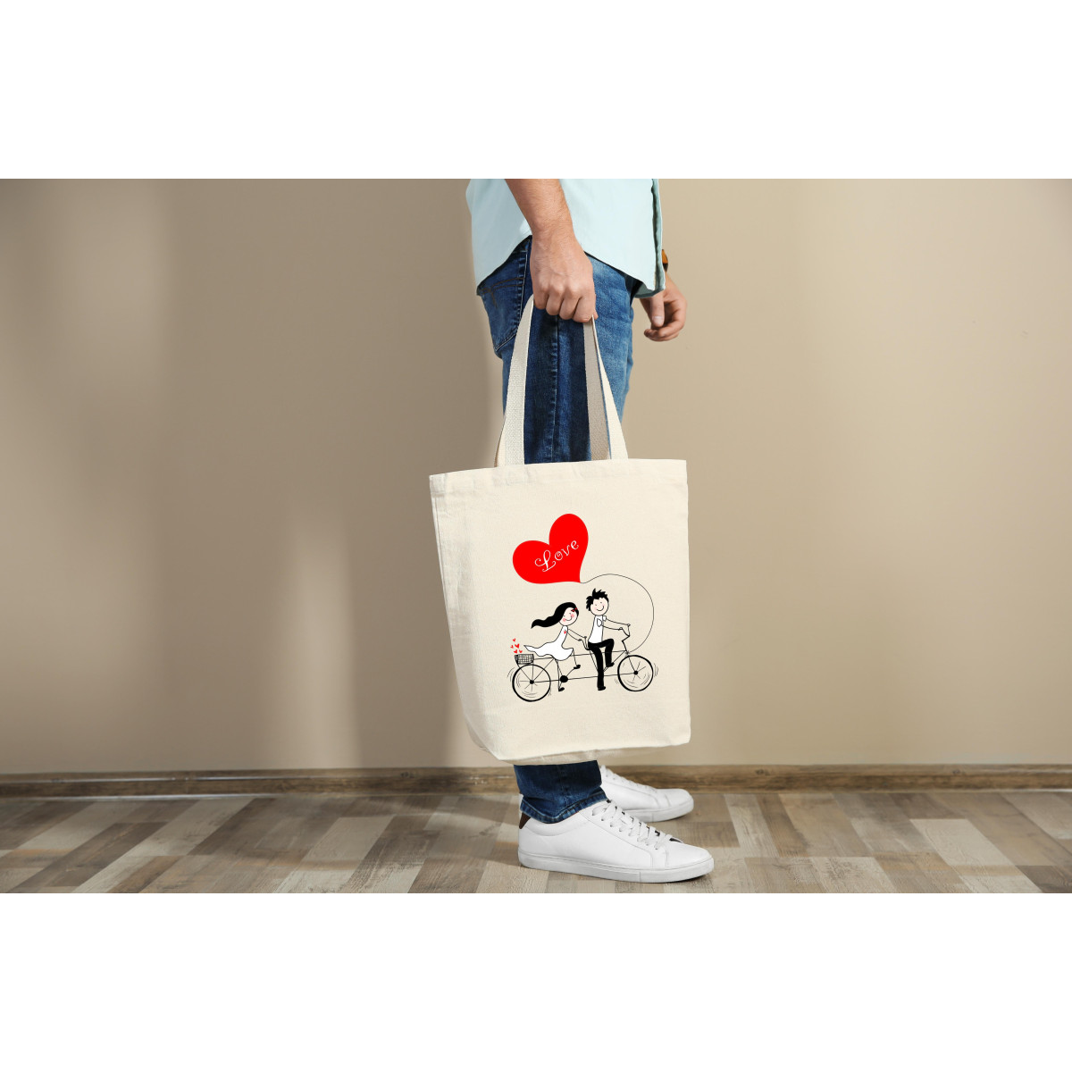 Torba bawełniana ecri Love On A Bicycle