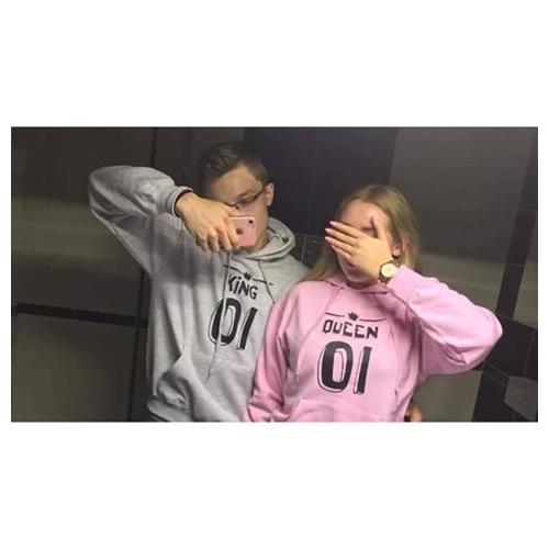 Bluza z kapturem DLA PAR 2 SZT QUEEN & KING  TOGETHER