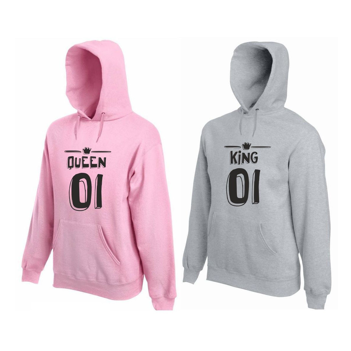 Bluza z kapturem DLA PAR 2 SZT QUEEN & KING  TOGETHER