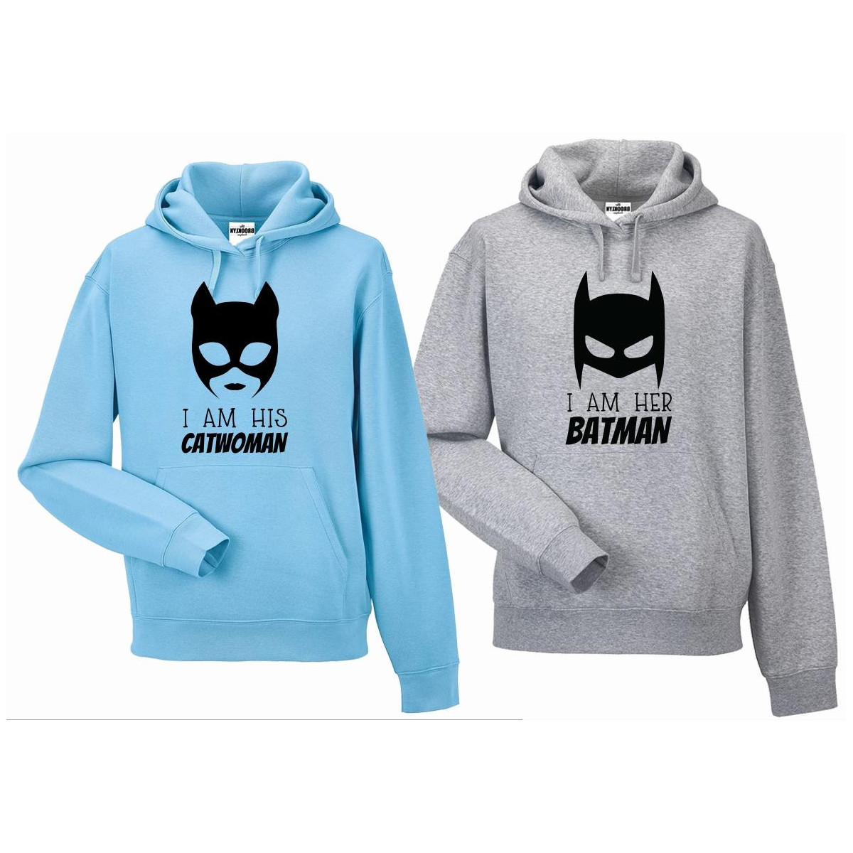 bluza z kapturem dla par Catwoman & Batman