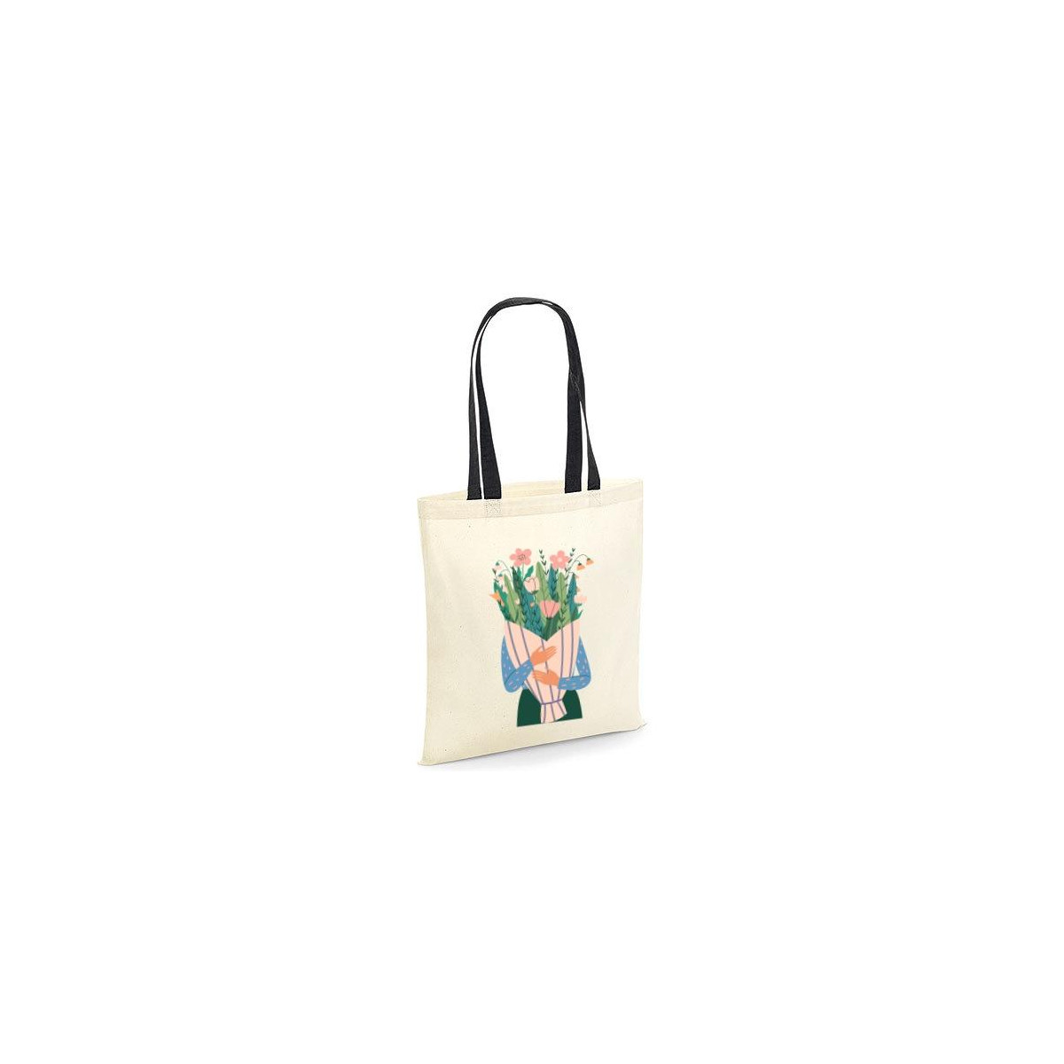 Torba bawełniana ecri girl bukiet kwiatów