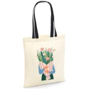 Torba bawełniana ecri girl bukiet kwiatów